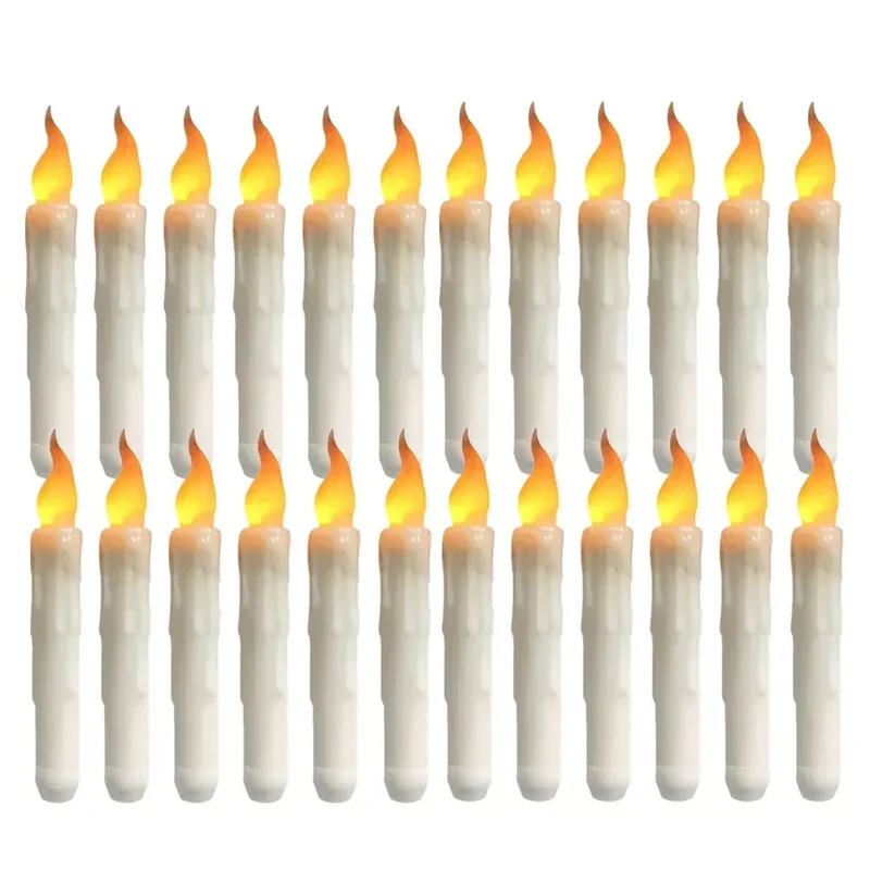 Floating LED Candles with Magic Wand Remote Control Flameless Remote Taper Electronic Candle Christmas Party Decor Candle Lights