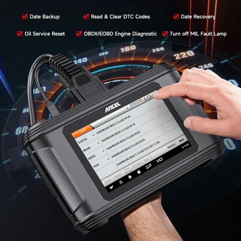 ANCEL DM500 Car Cluster Correction Oil Reset Code Reader OBD2 Scanner Read Write EEPROM Instrument Adjustment Diagnostic Tools