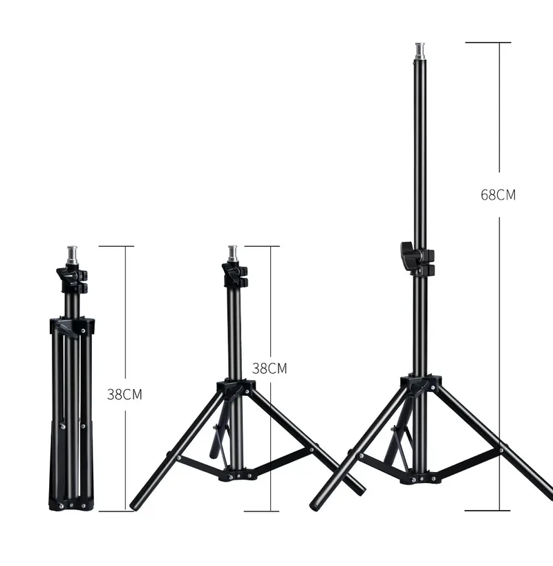 1/4 Screw Head Light Stand Tripod 2m 1.5m 68cm For Phone Selfie Stick Adjustable For Photo Studio Flashes Photographic Softbox