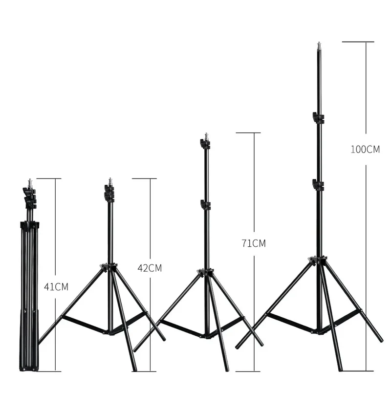 1/4 Screw Head Light Stand Tripod 2m 1.5m 68cm For Phone Selfie Stick Adjustable For Photo Studio Flashes Photographic Softbox