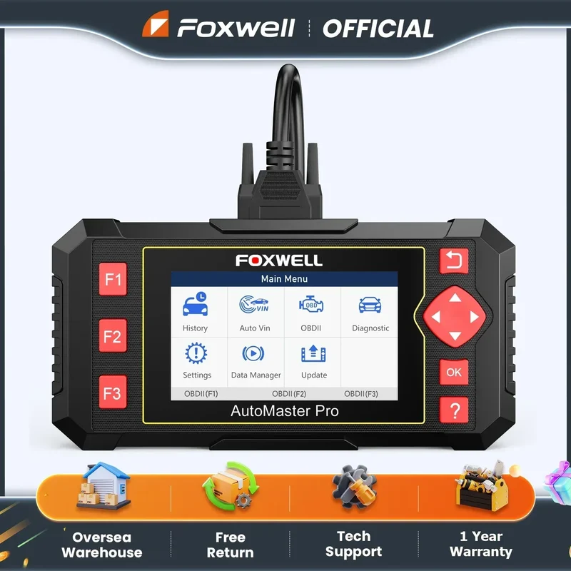 FOXWELL NT604 Elite OBD2 Auto Scanner ABS SRS Engine Transmission Code Reader OBD 2 Live Data Car Diagnostic Tool Free Update