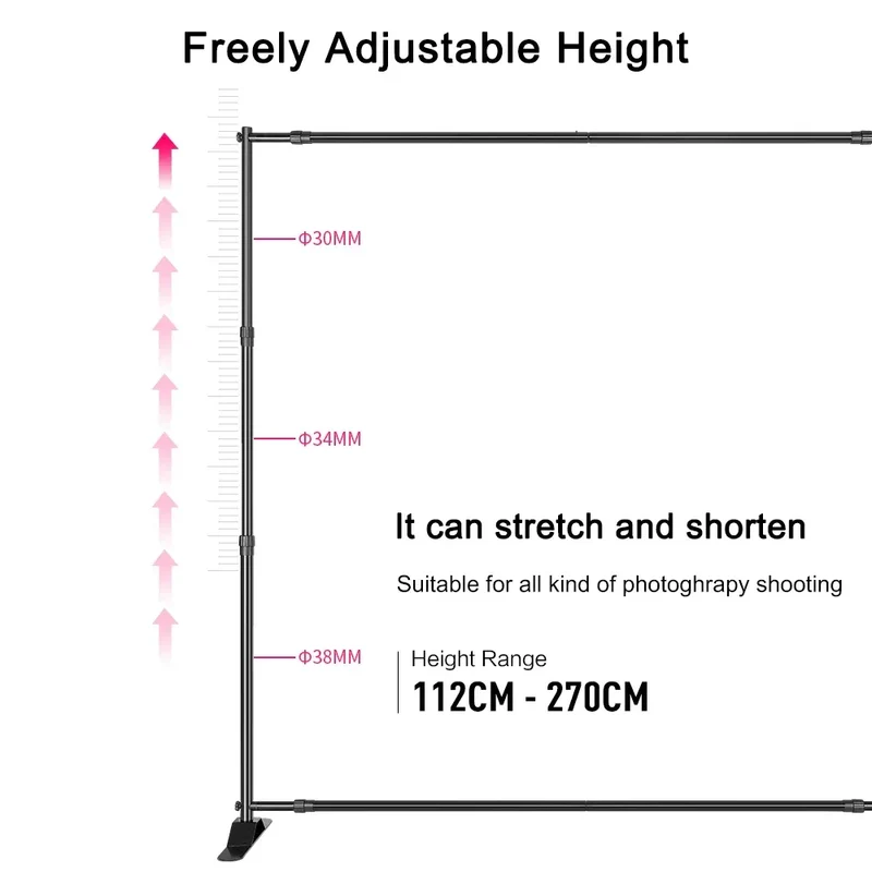 Versatile Heavy Duty Backdrop Stand Photo Frame Photography Wedding Bithday Decoration School Photographic Backdrop Party