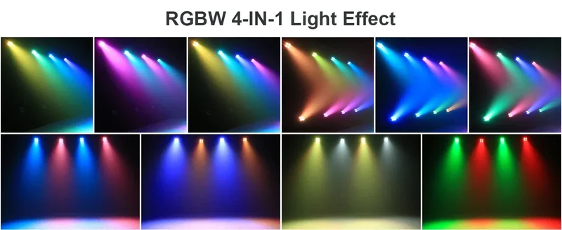 Yiflamefly 30W Par Lights 4x8W LED RGBWYP+CYAN DJ Light Remote & DMX Controlled Stage Light For Wedding Party Club Disco
