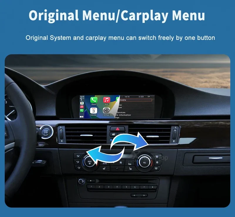 Road Top 8.8'' Wireless Carplay Android Auto Multimedia Display Screen For BMW 3 Series E90 E91 E92 E93 5 Series E60 E61 CCC CIC