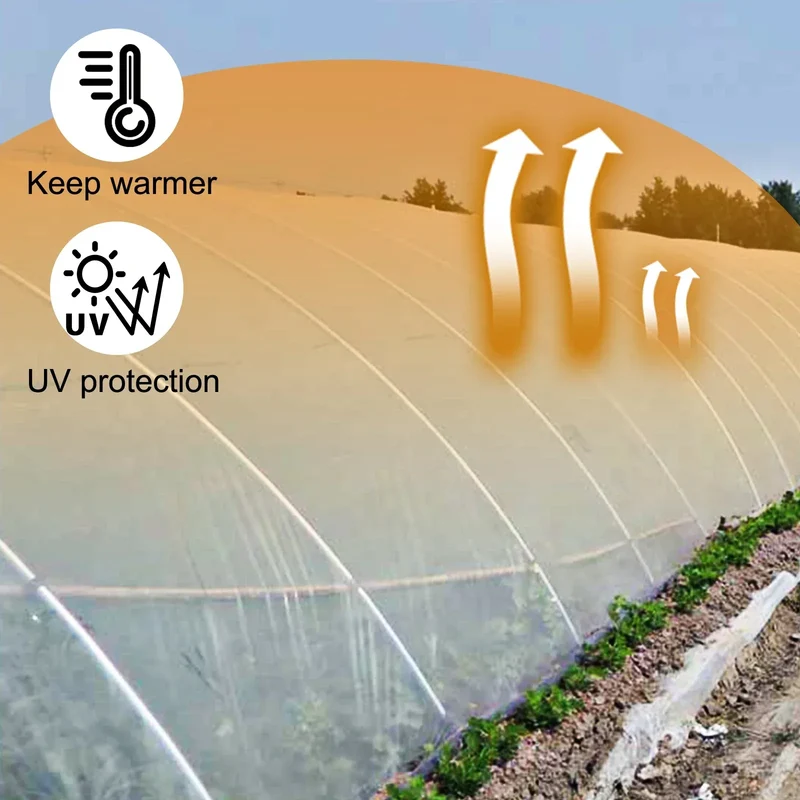 SucceBuy Agricultural Greenhouse Film Clear Plastic Farm Crops Vegetable Cover UV Resistant Polyethylene Covering Plants Flowers