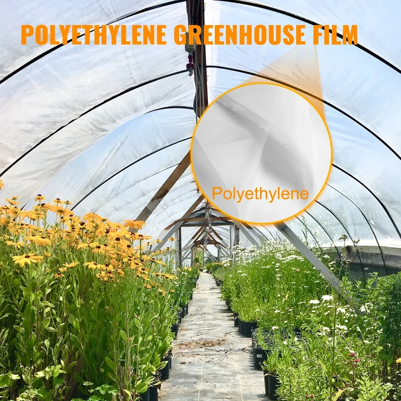 SucceBuy Agricultural Greenhouse Film Clear Plastic Farm Crops Vegetable Cover UV Resistant Polyethylene Covering Plants Flowers