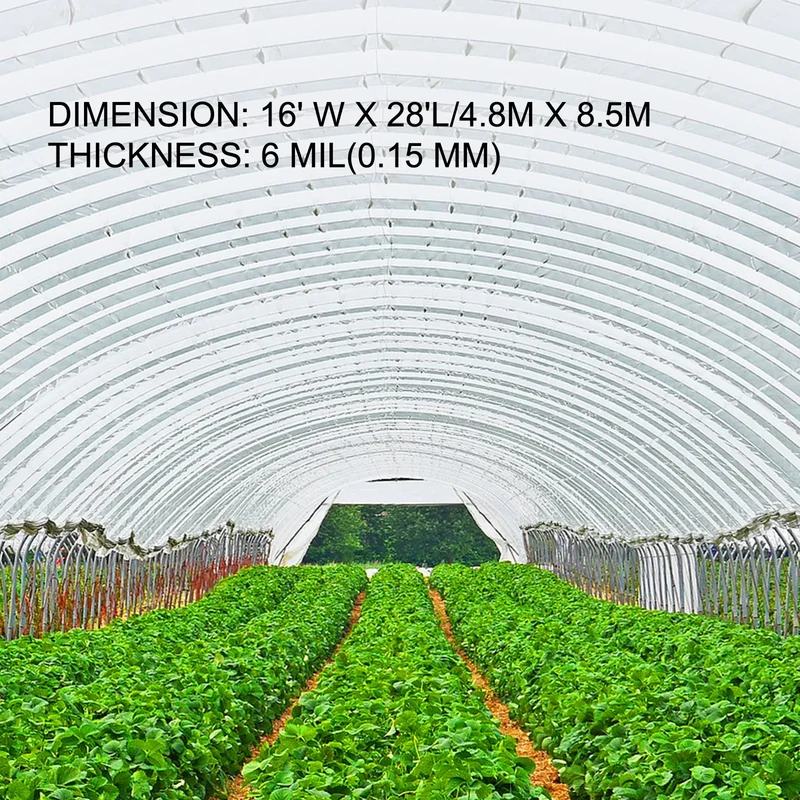 SucceBuy Agricultural Greenhouse Film Clear Plastic Farm Crops Vegetable Cover UV Resistant Polyethylene Covering Plants Flowers