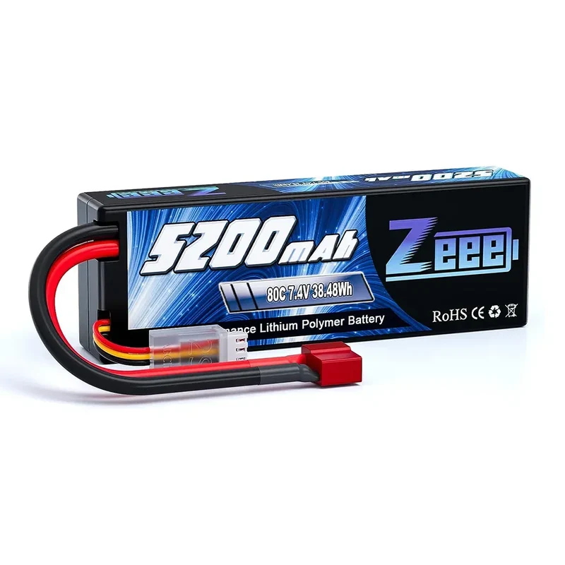 1/2pcs Zeee 2S 5200mAh Lipo Battery 80C With T/XT60/EC5/EC3 Plug RC Battery for RC Cars Truck Truggy Buggy Racing Hobby Parts