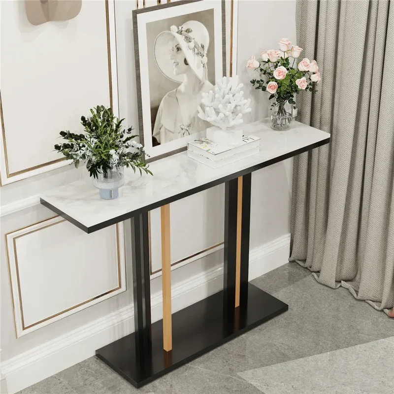 Luxury Marble Console Table for Living Room,Behind Couch Sofa,Hallway Entryway Table,Modern Narrow Furniture,Free Shipping