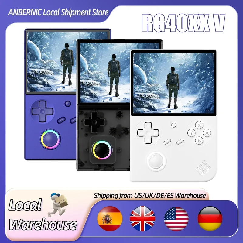 ANBERNIC RG 40XXV 64 Bit Linux Retro Handheld Game Console 4.0'' IPS Screen Supports 5G WiFi Bluetooth HD-Support Output RG40XXV