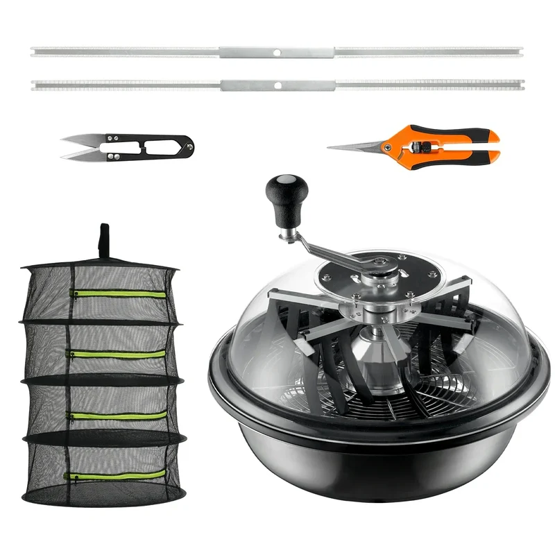 SucceBuy Leaf Bowl Trimmer 16"19"24" Trimmer Bowl Manual Bud Trimmer with Stainless-Steel Blades for Twisted Spin Cut Clear Dome