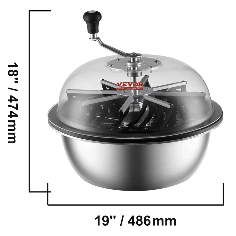SucceBuy Leaf Bowl Trimmer 16"19"24" Trimmer Bowl Manual Bud Trimmer with Stainless-Steel Blades for Twisted Spin Cut Clear Dome