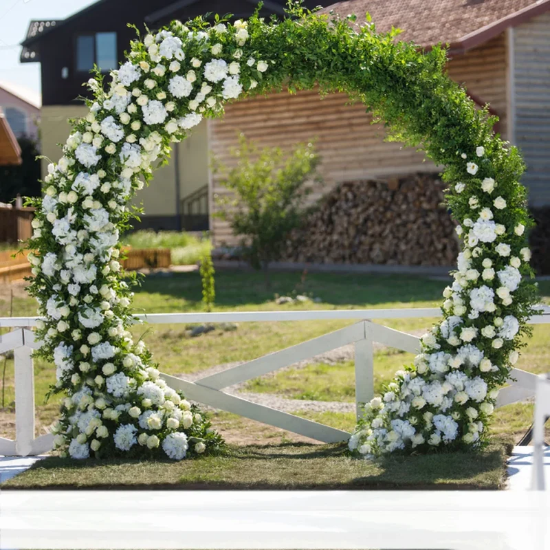 Round Wedding Arch Frame Circle Flower Balloon Archway Backdrop Stand Background Decoration for Birthday Party Christmas Events