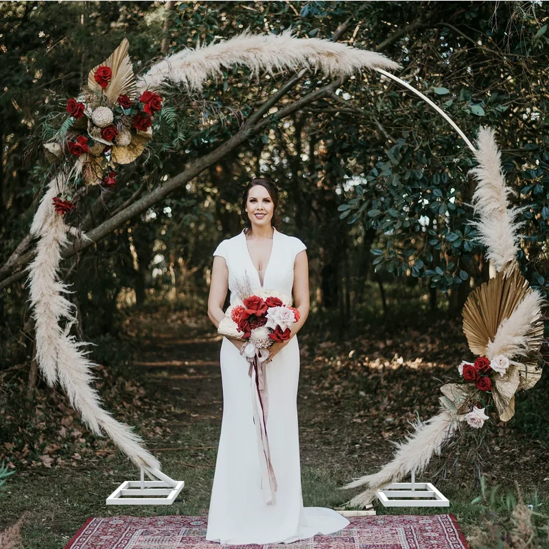 Round Wedding Arch Frame Circle Flower Balloon Archway Backdrop Stand Background Decoration for Birthday Party Christmas Events