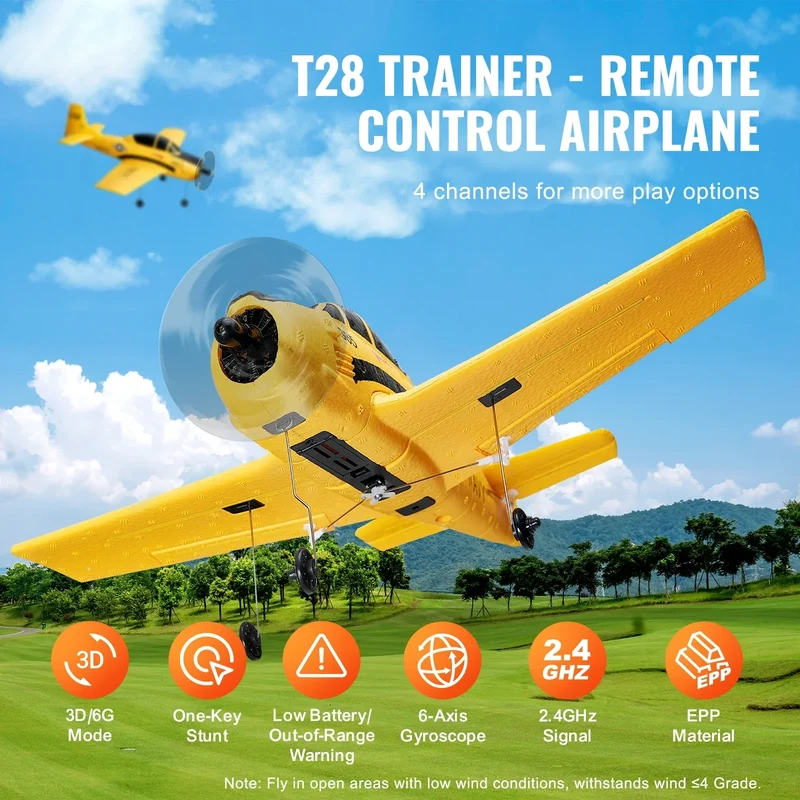 SucceBuy RC Plane 2.4G 4CH Remote Control Airplane with 6-Axis Gyro Stabilizer Aircraft Toy RC Glider for Kids Beginners Gifts