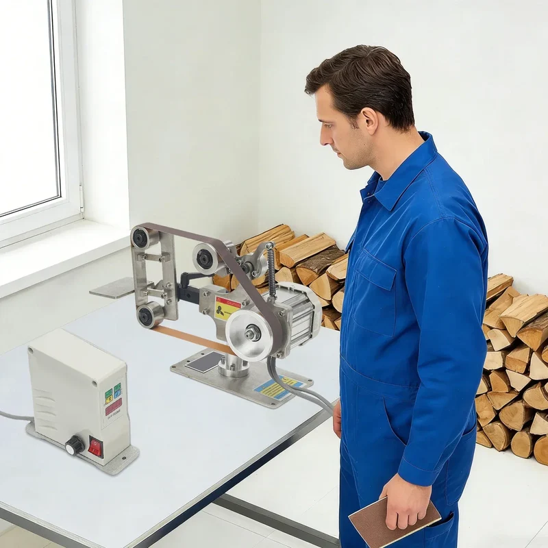 Multi-function Desktop Belt Machine,with Brushless Motor 762x25MM Belt Sander Sharpener Polishing Grinding Machine