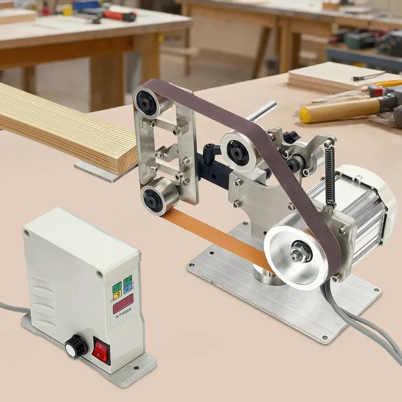 Multi-function Desktop Belt Machine,with Brushless Motor 762x25MM Belt Sander Sharpener Polishing Grinding Machine