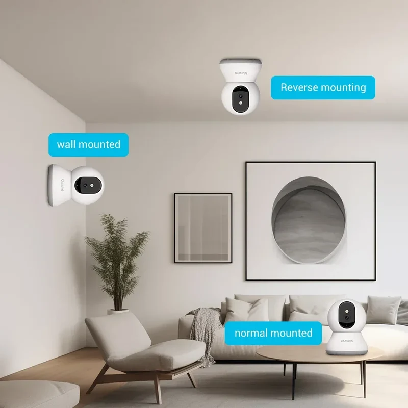 Pet Camera 2K, 360° Indoor Security Camera, Dog Camera with Phone App, PTZ Cameras for Home Security Indoor, No plug