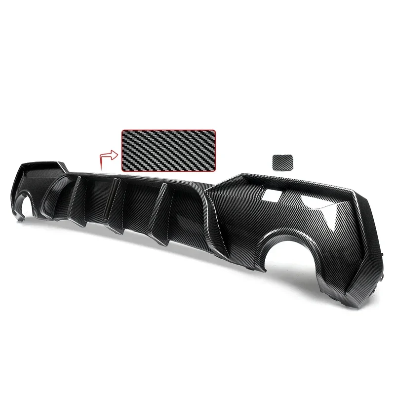 Magickit Rear Diffuser For BMW G22 G23 420i 430i 440i M Sport w/ LED 2020+ Carbon Look Rear Bumper Diffuser