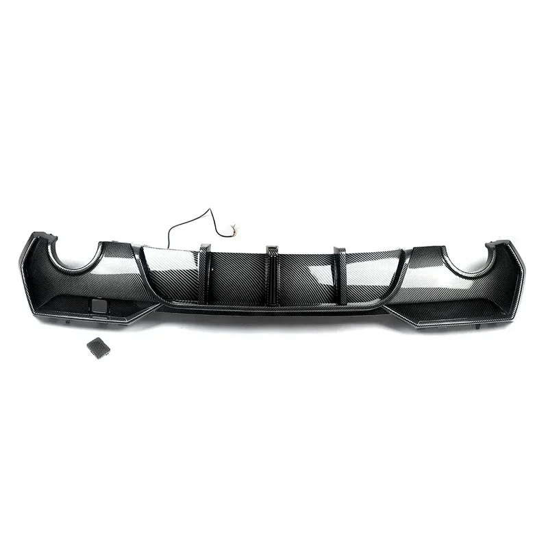 Magickit Rear Diffuser For BMW G22 G23 420i 430i 440i M Sport w/ LED 2020+ Carbon Look Rear Bumper Diffuser