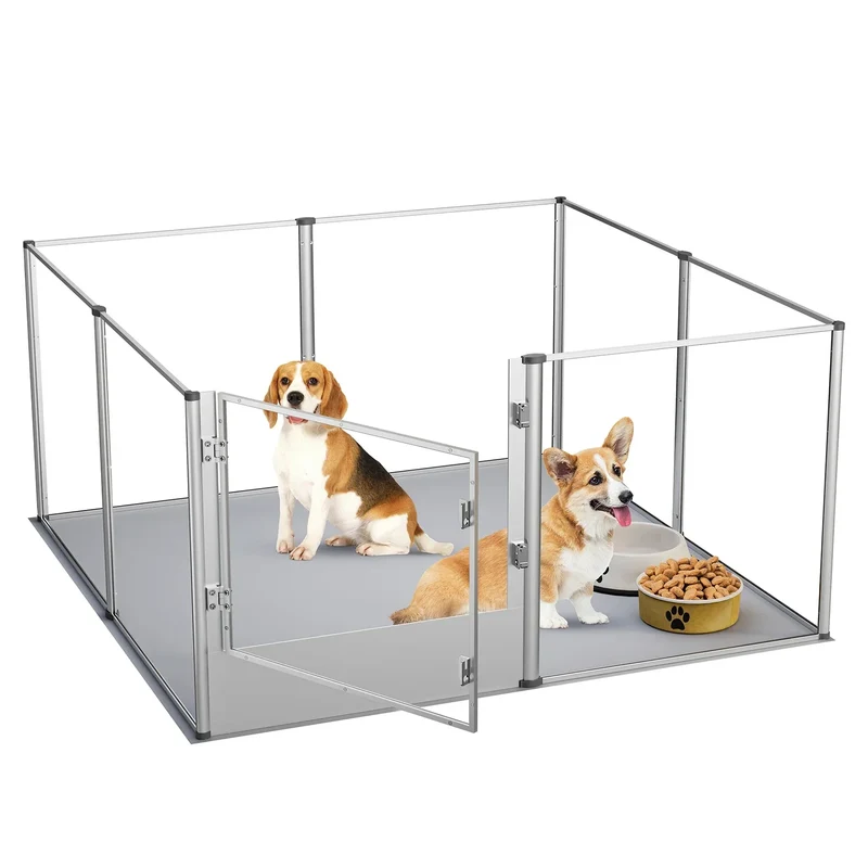 Acrylic Dog Playpen Fence with Waterproof Fertility Pad for Cats Puppies Whelping Pen Box Dog Cage Pet Supplies