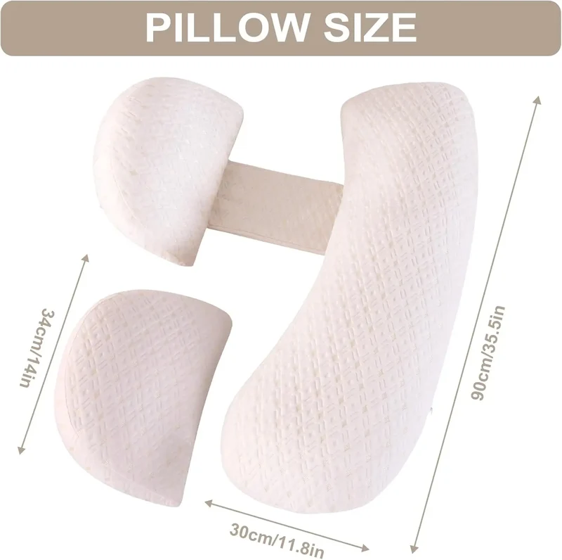 Pregnancy Pillow Maternity Pillow for Side Sleeping Soft Pregnancy Body Pillow Maternity Pillow w/ Detachable Adjustable Pillow