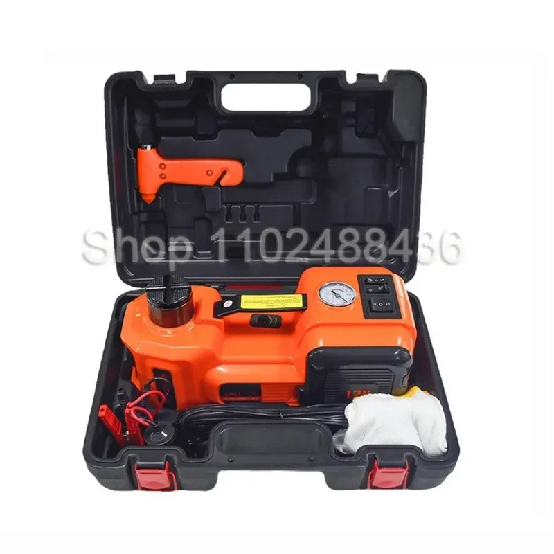 12V 5T Electric Car Hydraulic Jack with Tire Inflator Pump and LED Light 3 in 1 Lift jacks With Safe Hammer Tool Kit