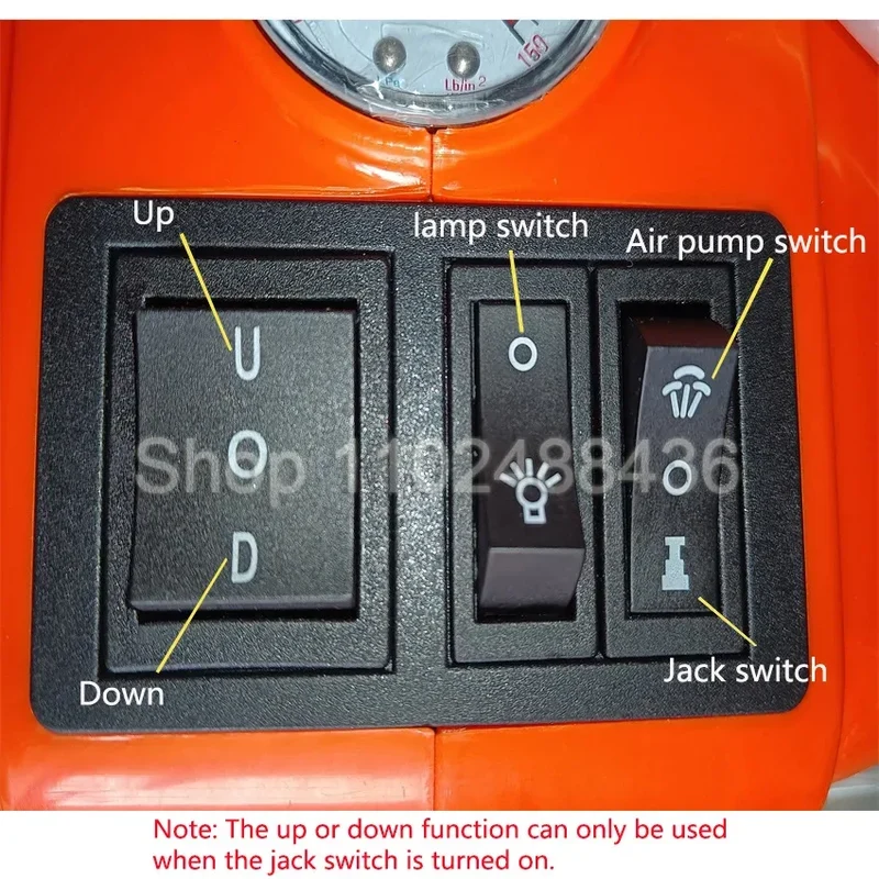 12V 5T Electric Car Hydraulic Jack with Tire Inflator Pump and LED Light 3 in 1 Lift jacks With Safe Hammer Tool Kit