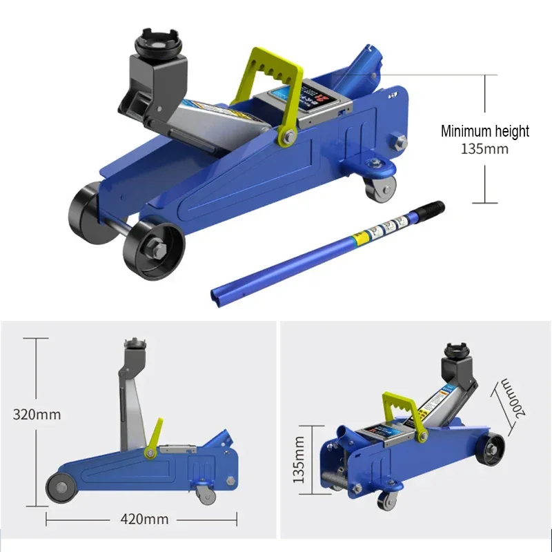 2 Ton Auto Hydraulic Jack Vehicle Oil Pressure Tire Replacement Lifting Repair Tool 13cm-30cm Car Emergency Curbside