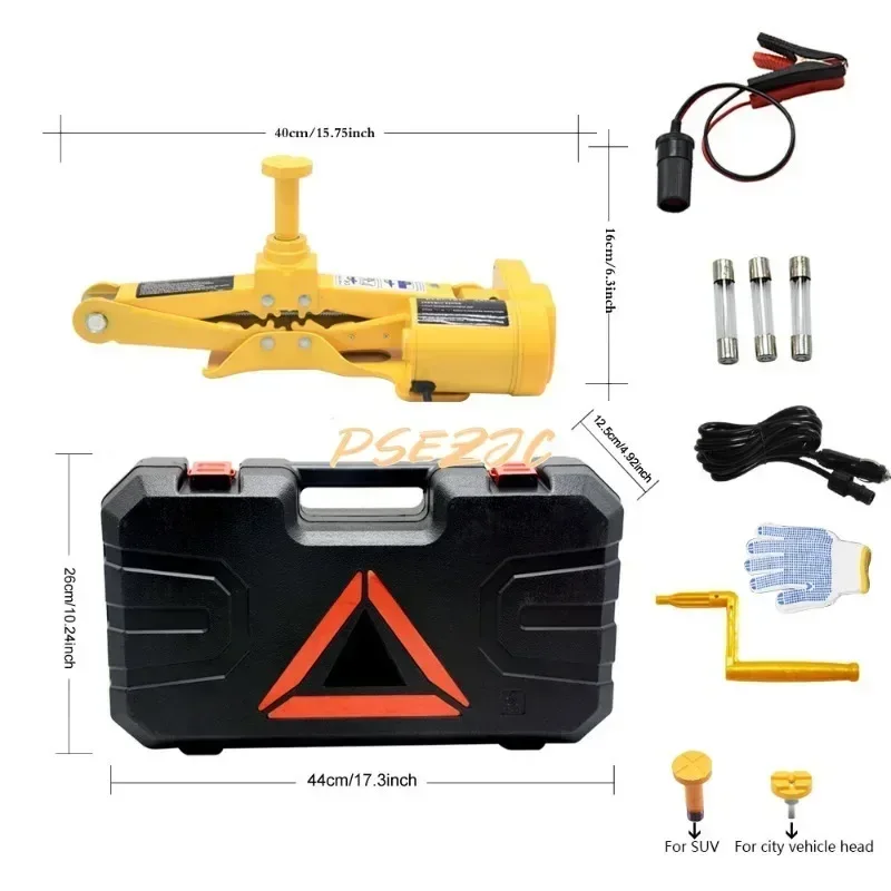 Car Jack 2T/3T12V DC Lifting Tire and Wheel Repair and Replacement Kit SUV Van and Emergency Equipment