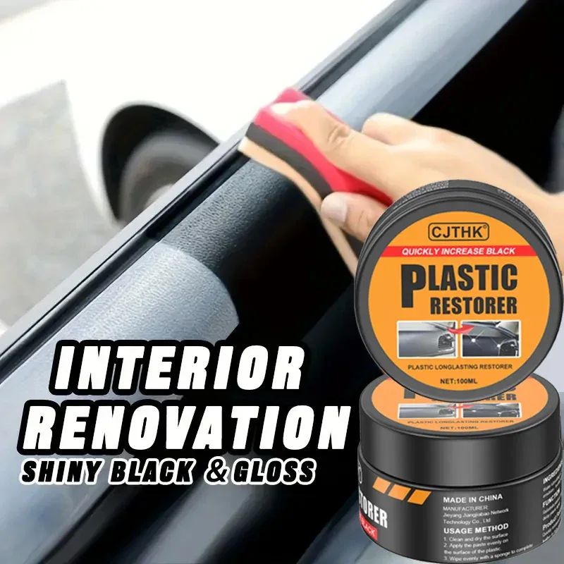 Car Plastic Restorer Crystal Clear Auto Interior Leather & Panel Renewal Wax Coating Agent Back To Black Gloss Car Wax Polish