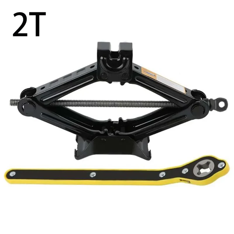2T/3T Car Scissor Jack Auto Emergency Crank Lift Stand Labor-Saving Repair & Tire Replacement Tool with Wrench for SUV Vehicles