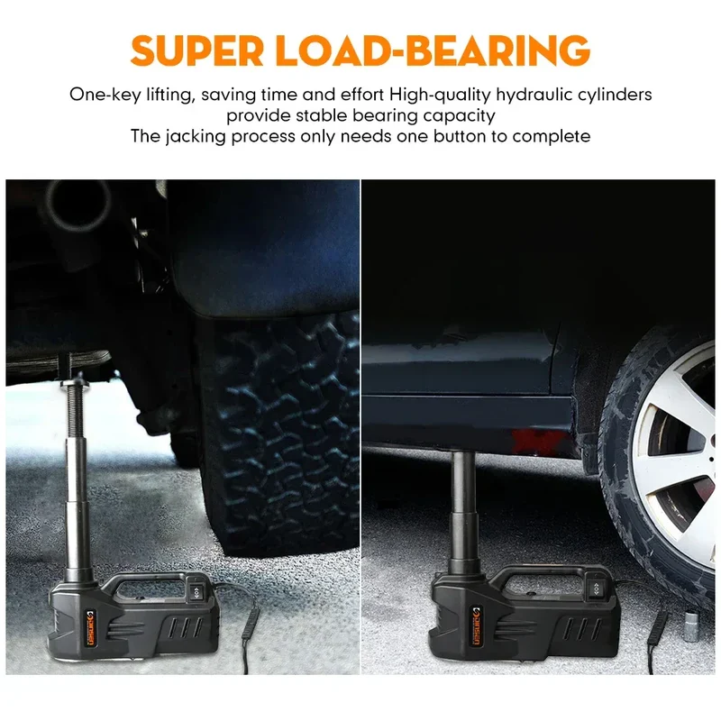 KUNFINE 12V 5Ton 150 W Rated Power 13 A Max.Current Car Electric Tire Lifting Car Jacks Hydraulic Air Infatable Car Floor Jack