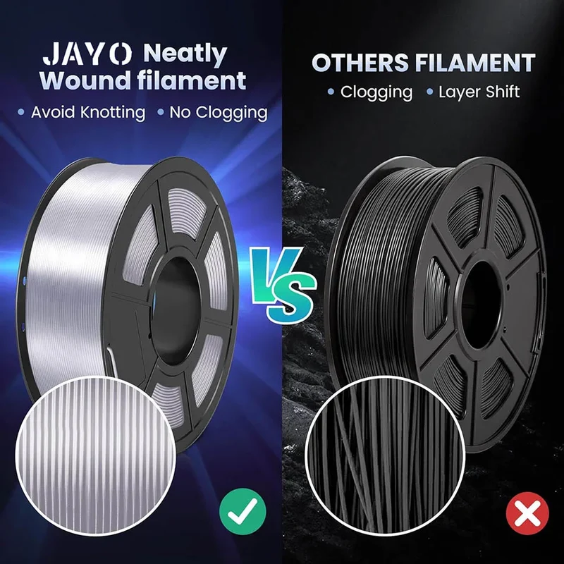 JAYO 10Rolls SILK PLA+ 3D Filament 1.75mm SILK PLA Rainbow Filament for FDM 3D Printer SILK Dual & Triple 3D Printing Materials