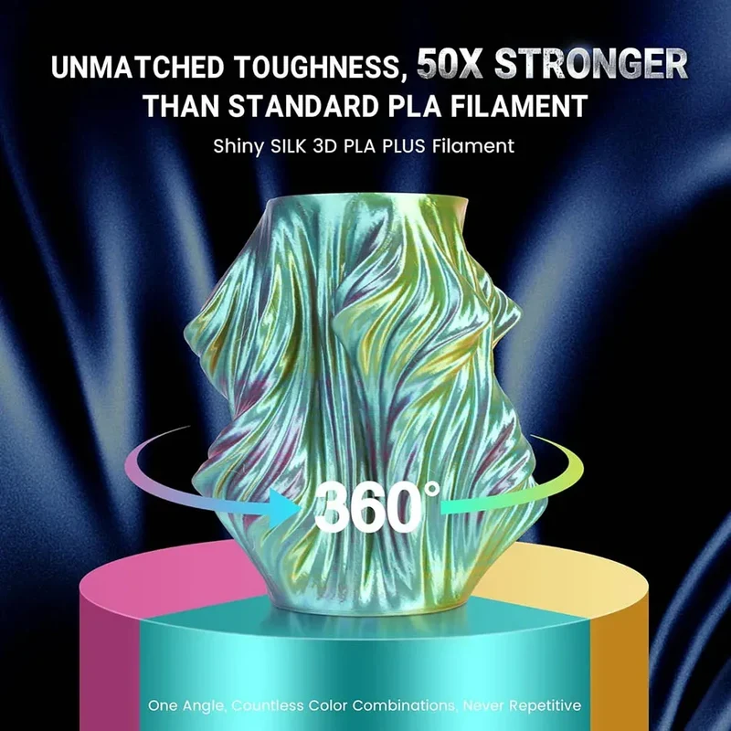 JAYO 10Rolls SILK PLA+ 3D Filament 1.75mm SILK PLA Rainbow Filament for FDM 3D Printer SILK Dual & Triple 3D Printing Materials