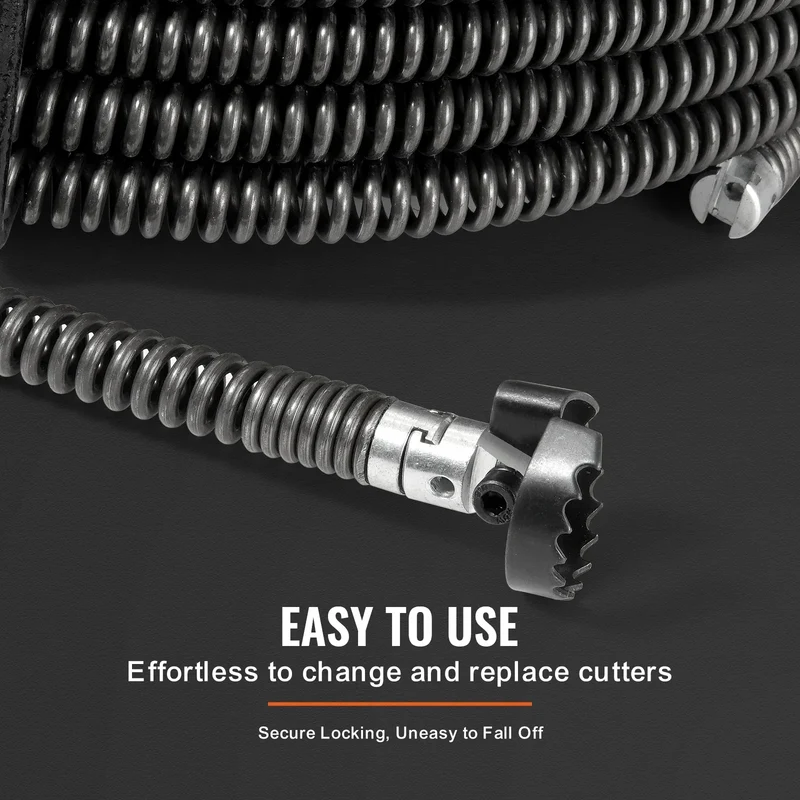 SucceBuy Drain Cleaning Cable Professional Sectional Drain Cleaner Cable Hollow Core Sewer Drain Auger Cable Sink Floor Drain