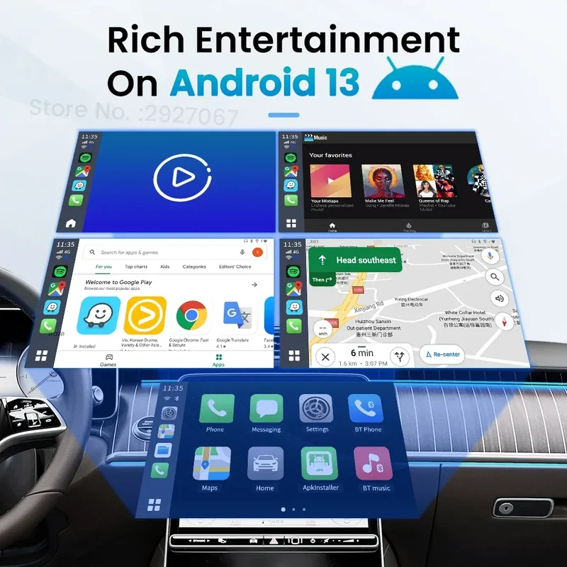 HDMI CarlinKit Android 13 CarPlay Ai Box SDM660 6225 Wireless CarPlay Android Auto Video TV Streaming Box for OEM Car 8G+128G