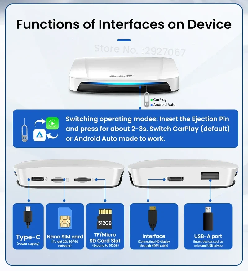 HDMI CarlinKit Android 13 CarPlay Ai Box SDM660 6225 Wireless CarPlay Android Auto Video TV Streaming Box for OEM Car 8G+128G