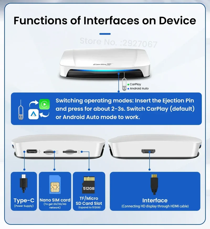 HDMI CarlinKit Android 13 CarPlay Ai Box SDM660 6225 Wireless CarPlay Android Auto Video TV Streaming Box for OEM Car 8G+128G