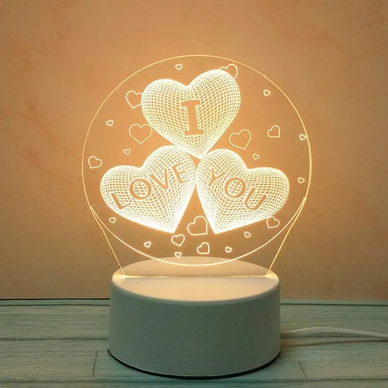 Luminária Lousa De Mesa 3D Com Led E Caneta Para Escrever