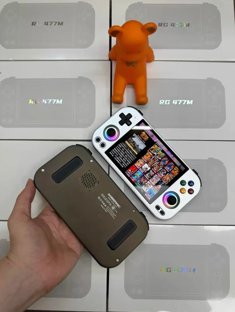 ANBERNIC RG 477M Retro Handheld Game Console 4.7" LTPS In-Cell Screen Android Video Game Player Dimensity 8300 AI Assistant FOTA