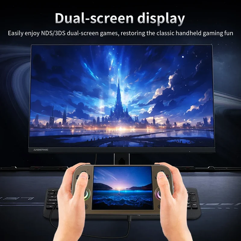ANBERNIC RG 477M Retro Handheld Game Console 4.7" LTPS In-Cell Screen Android Video Game Player Dimensity 8300 AI Assistant FOTA