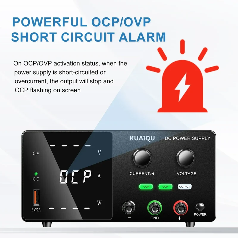 KUAIQU High Precision 30V10A Adjustable DC Stabilized Power Supply, Laboratory Specific Digital Display Power Supply, Aging Test