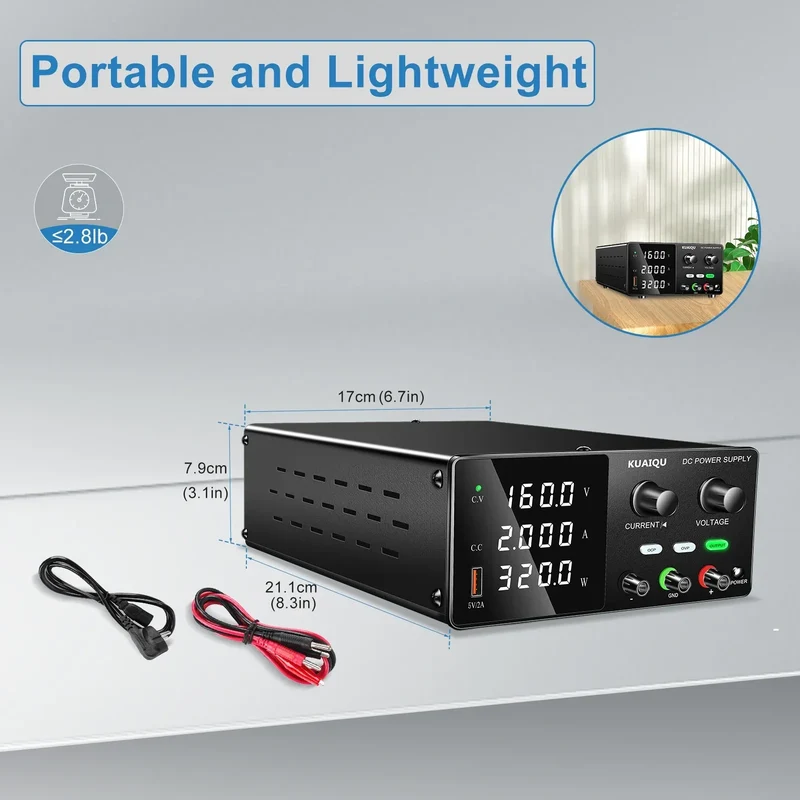 KUAIQU High Precision 30V10A Adjustable DC Stabilized Power Supply, Laboratory Specific Digital Display Power Supply, Aging Test