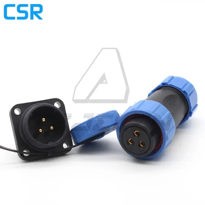 SP21 2/3/4/5/6/7/8/9/10/12 Pin IP68 Waterproof Connector Square Plastic Panel Mounting Connector Plug Female And Socket Male