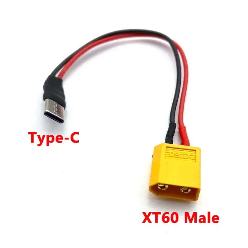 XT60 Male Plug To Type-C With 12cm 20awg Silicone Wire Connector Power Adapter Cable for ISDT PD60 RC Quadcopter