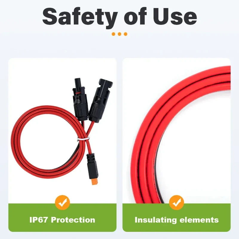 XT60 Solar Cable 12AWG PV Extension Wire with XT60 Connector for Solar Panel Power System Drone