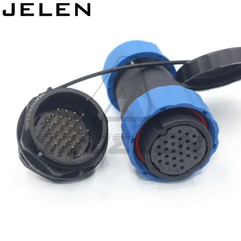 SD28 waterproof connector 2 3 4 5 6 7 9 10 12 14 16 19 22 24 26pin power cable wire connectors SP28 plug and socket IP68