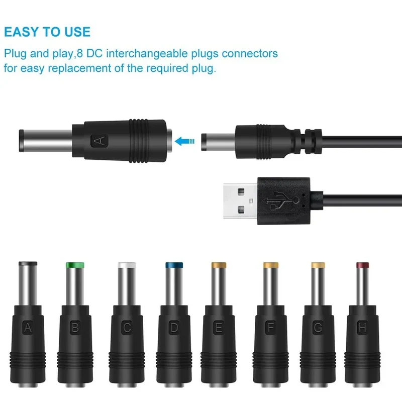USB To DC Power Line 6.3/5.5/4.0/3.5 Circular Hole Fan Sound Desk Lamp Toy Cleanser Charging Line Extension Cord Power Cord
