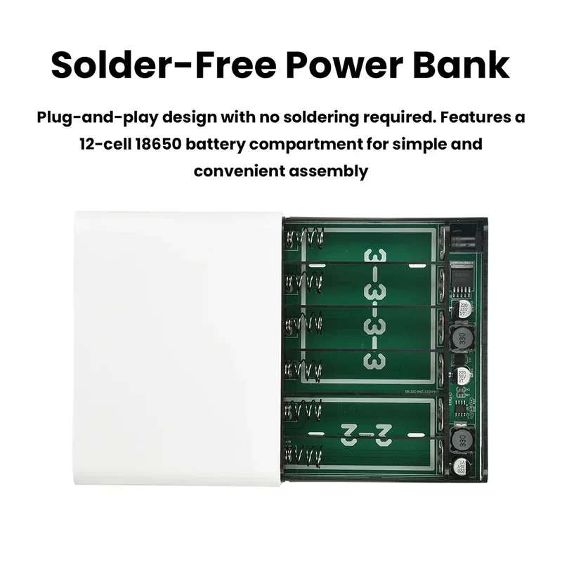 DC UPS 12-Cell Battery Power Supply Box Power Bank Kit 5V 9V 12V Output Optical Modem Router Uninterruptible Power Supply